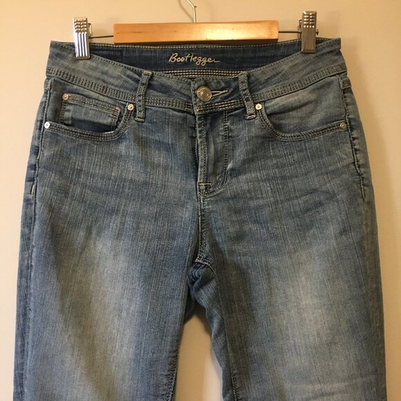 Bootlegger Blue Denim Skinny Easy Jeans - Picture 3 of 14